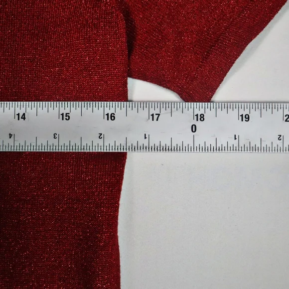 Jaclyn Smith NWT Red Metallic Beaded Top Stretch Size Small - Picture 7 of 8